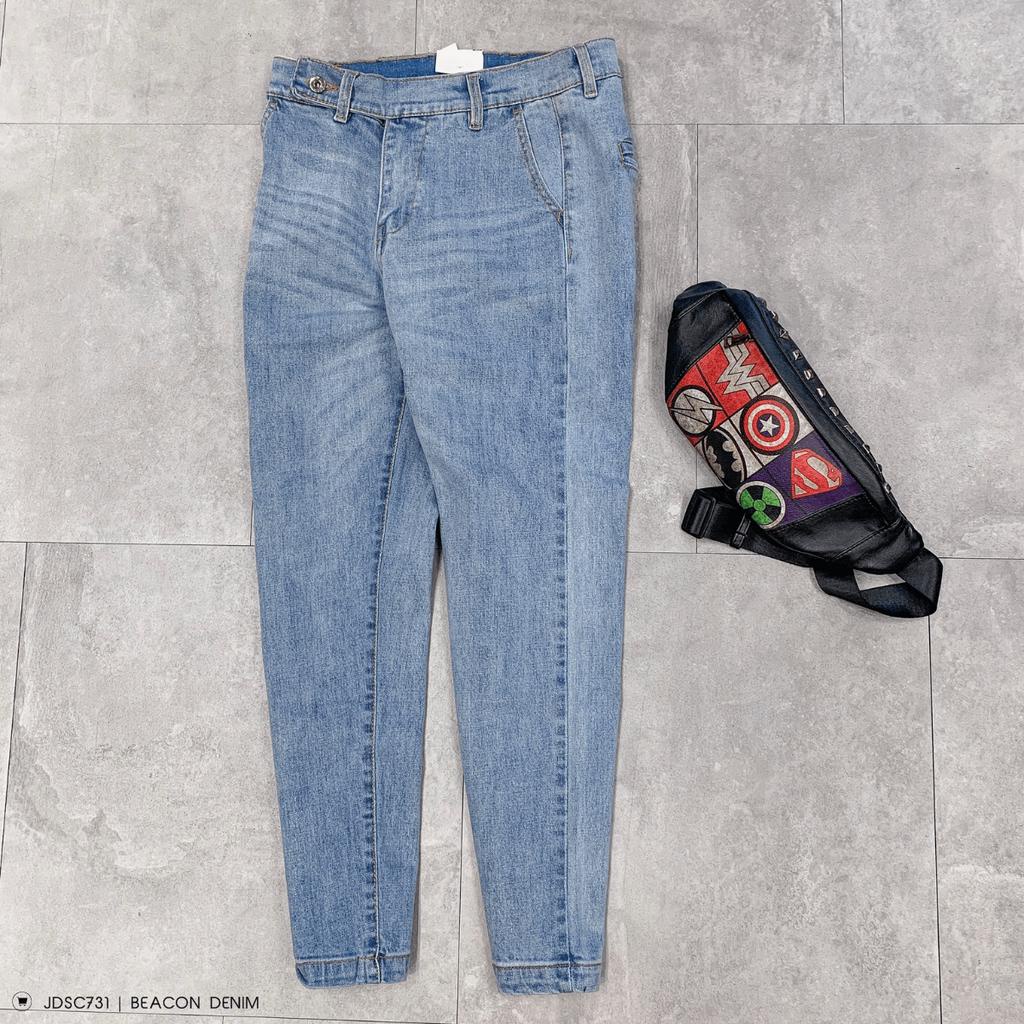 Quần Jean Dài Siêu Cấp Lưng Cao Xanh Nhạt BEACON DENIM Mã JDSC731