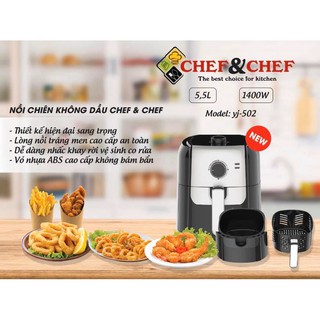 NỒI CHIÊN KHÔNG DẦU CHEF&CHEF 5,5 LÍT CHEF&CHEF YJ -502 [BẢO HÀNH 1 NĂM]