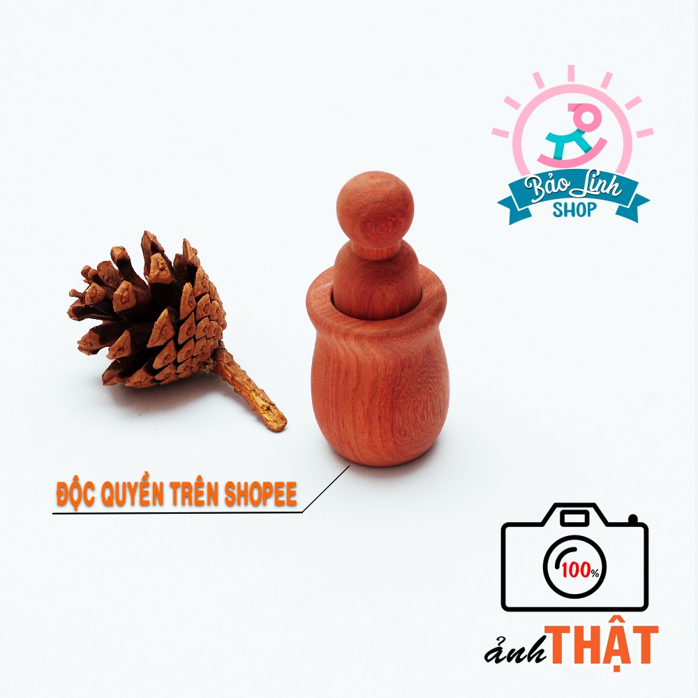 Giáo cụ Montessori 0-3 - Set Búp bê gỗ Hương CAO CẤP rèn vận động tinh, giúp đôi tay linh hoạt cho bé 8-9 tháng tuổi