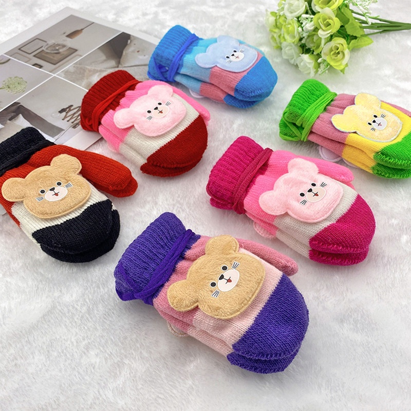 Găng Tay Len Dày Ấm Áp Dễ Thương Cho Bé 0-4 Tuổi