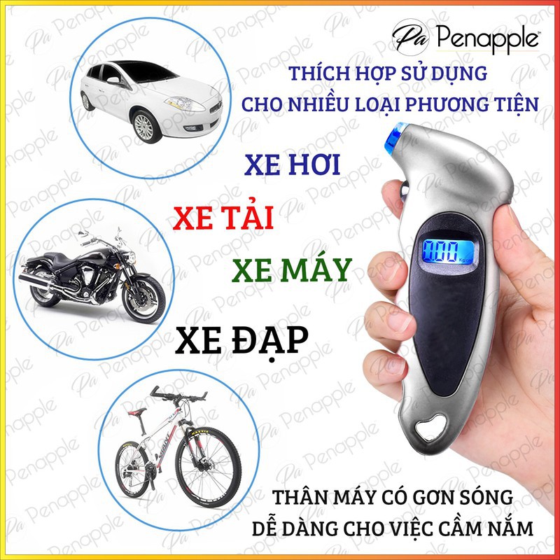 Thiết bị đo áp suất lốp xe hơi có màn hình điện tử hiển thị