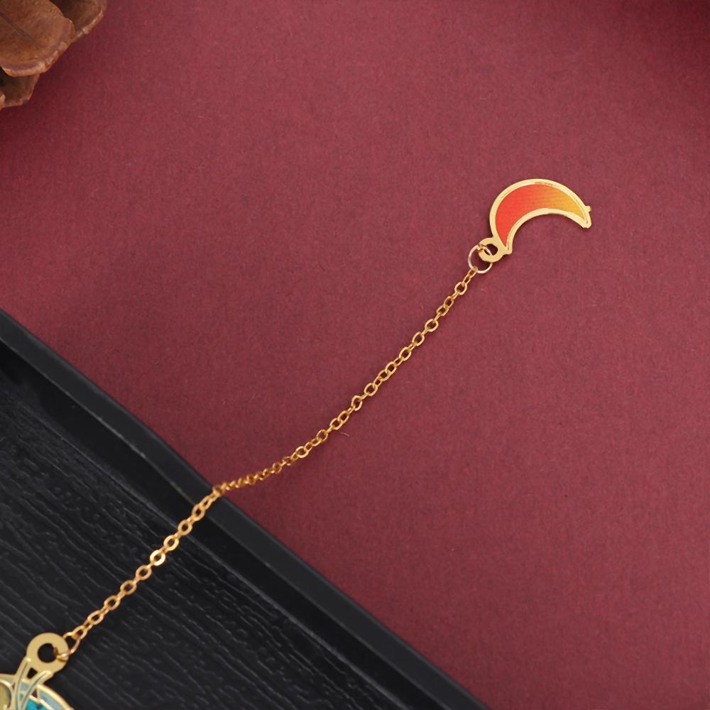 Thẻ Đánh Dấu Trang Sách Bằng Đồng Thau Màu Cầu Vồng Phong Cách Trung Hoa Cổ Điển