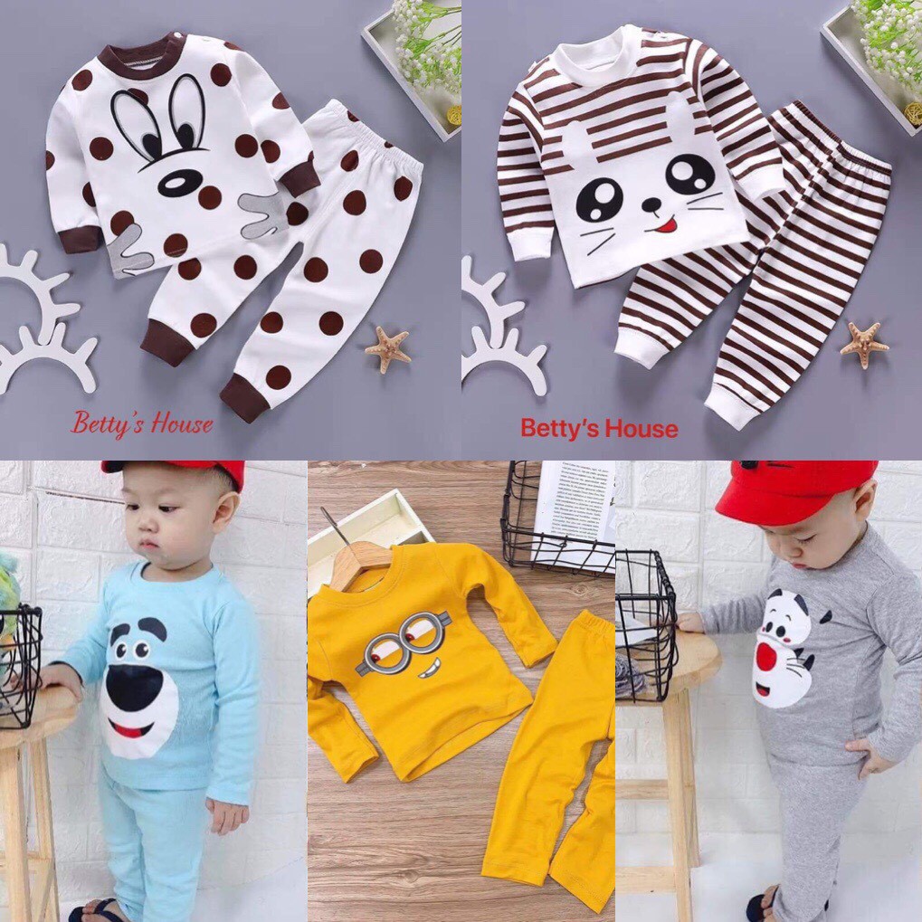 [SIÊU SALE] Bộ quần áo trẻ em dài tay thun cotton co dãn 4 chiều cho bé từ 0-5 tuổi