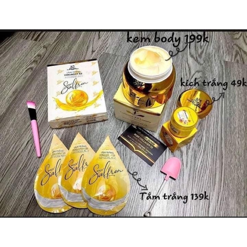 COMBO CHO BODY T_Ắ_M T_R_Ắ_N_G COLLAGEN X3 + K_E_M BODY LUXXURY COLLAGEN X3 + KÍCH TRẮNG X3 MỸ PHẨM ĐÔNG ANH