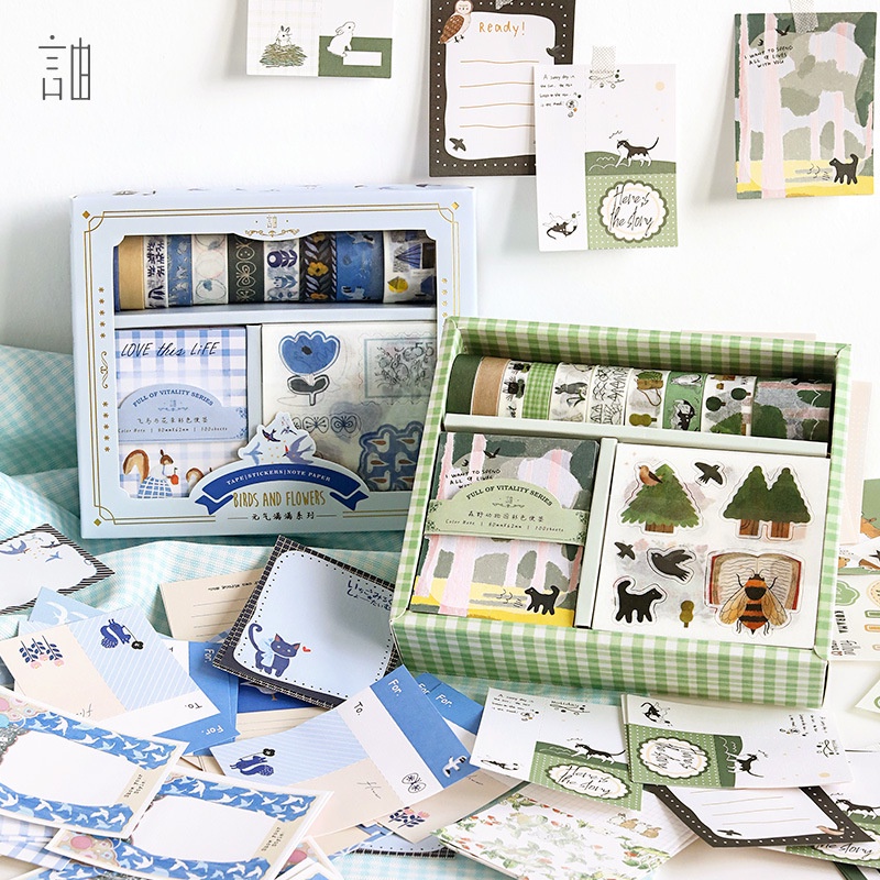 Set 120 Miếng Dán Trang Trí Sổ Tay Họa Tiết Dễ Thương