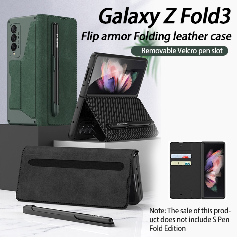 Ốp Điện Thoại Nắp Lật Chống Sốc Có Ngăn Đựng Bút Cho Samsung Galaxy Z Fold 3 5G Z Fold3
