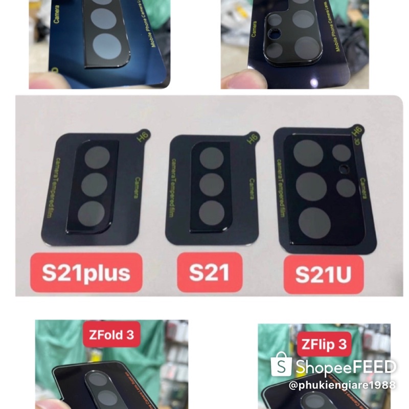 Kính cường lực bảo vệ camera cho Samsung ZFold 3 - ZFlip 3 - S22 - S22plus - S22ultra - S21 - S21plus - S21Ultra