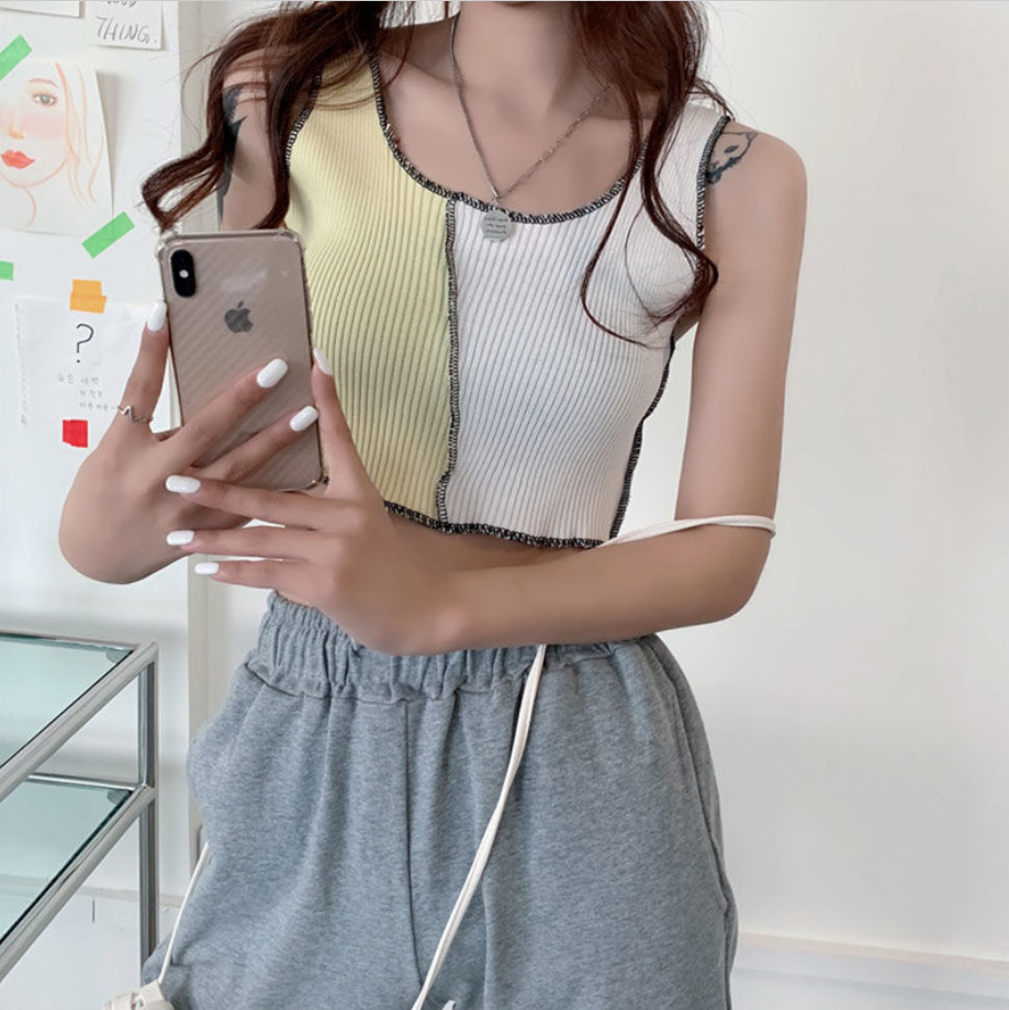 Áo Croptop Dệt Kim Sát Nách Thời Trang Mùa Hè Cho Phái Nữ