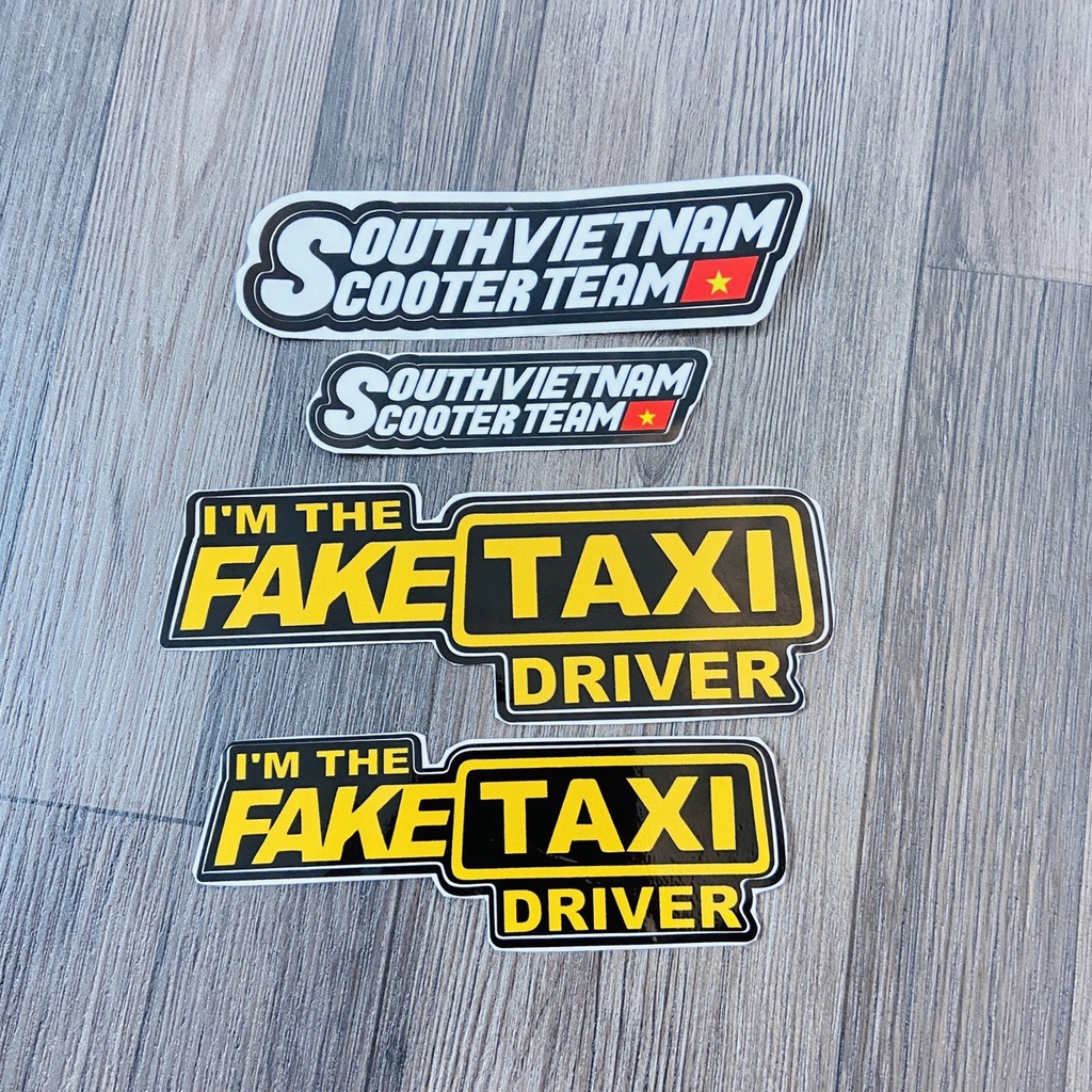 (2 TEM) TEM CHỮ DECAL, STICKER SCOOTER, FAKE TAXI KIỂU MỚI