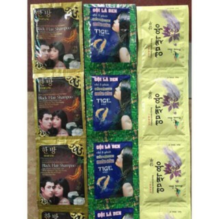 10 gói gội đầu đen tóc nhân sâm thảo dược(hàng chuẩn )
