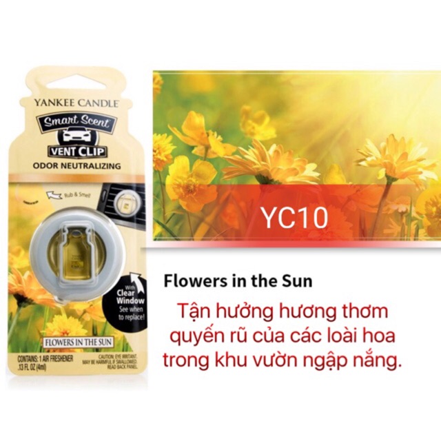 Nước hoa ô tô Yankee Candle Flowers in the sun YC10