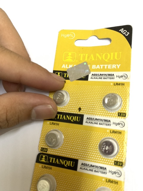 Bộ 10 pin nút áo 1,5v AG3/LR41H thay thế pin cho đèn led nhỏ, đồng hồ, máy tính, máy trợ thính