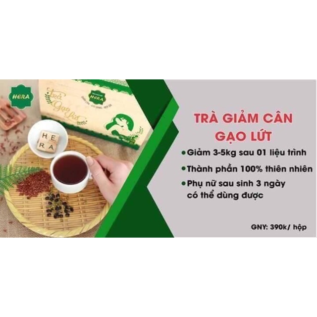 Trà giảm cân gạo lứt Hera