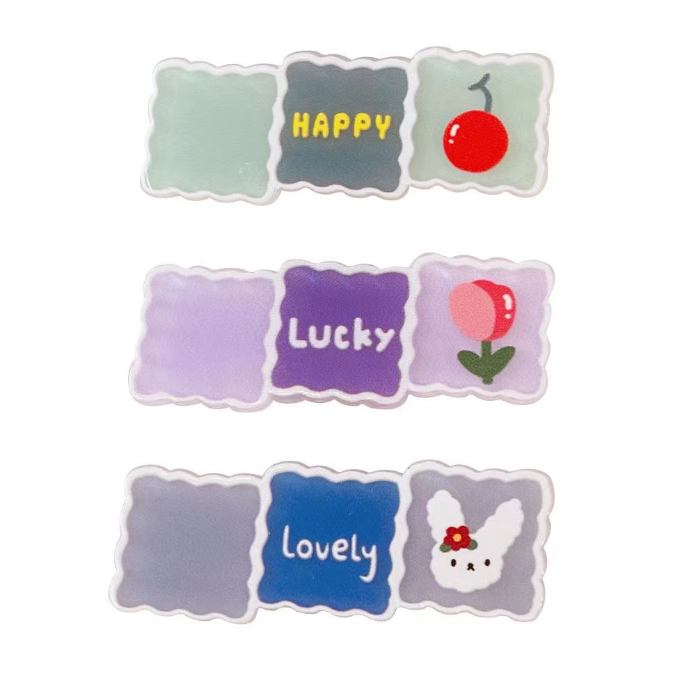 Kẹp Tóc Họa Tiết Hoạt Hình Graffiti/Trái Cây/Hoa/Trái Cây Phong Cách Hàn Quốc 2022 Dành Cho Nữ