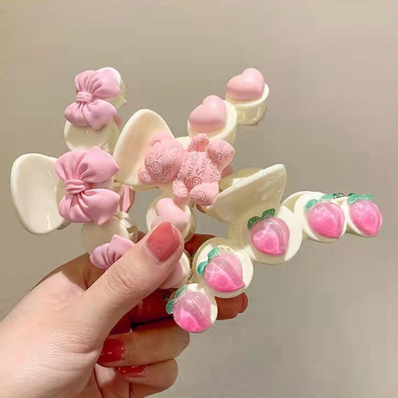 Kẹp Tóc Hình Quả Đào Xinh Xắn Phong Cách Hàn Quốc Cho Nữ