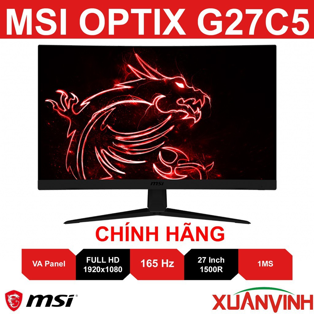 Màn Hình MSI MAG OPTIX G27C5 G27C4 27inch CONG 165HZ 1ms NEW 100% CHÍNH HÃNG