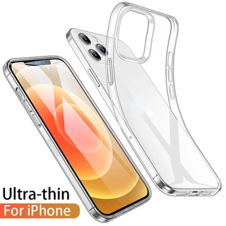 Ốp silicon trong suốt cho iPhone 17 Air 16 16E 15 14 13 12 11 Pro Mini X XS Max XR 7 8 6 Plus 5 5S 5C SE2 SE3 4G 5G 2025