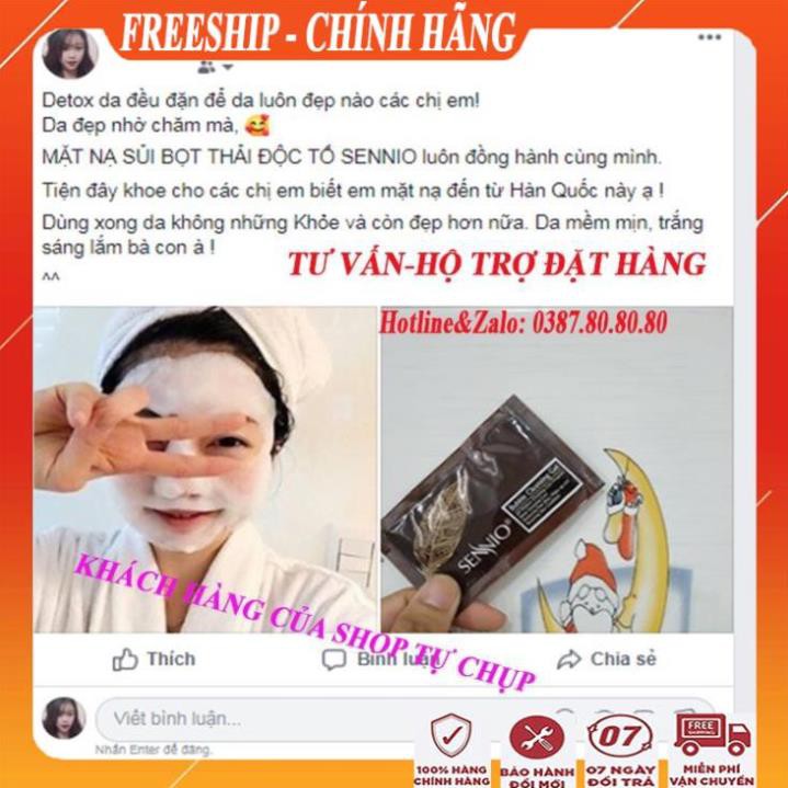 [FreeShip - GIÁ HỦY DIỆT] Sét 24 gói mặt nạ trắng da sủi bọt sennio/ Mặt nạ cho da mụn dầu kiêm sữa rữa mặt chính hãng