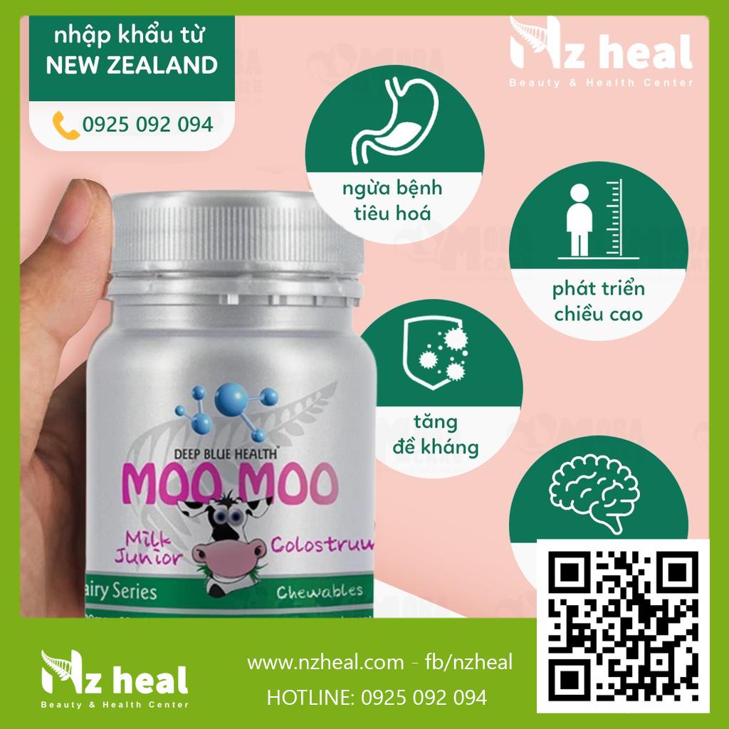 [Hỏa tốc] Kẹo Sữa Non Deep Blue Health Moo Moo tăng đề kháng (90 viên)