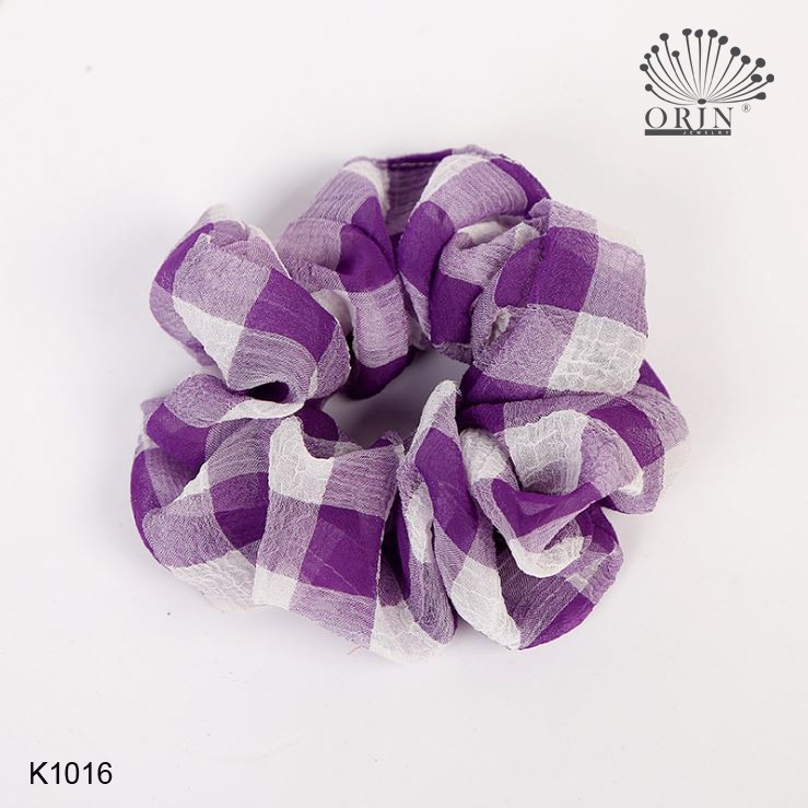 Cột tóc, buộc tóc vải scrunchies sọc caro HOT TREND Orin K1015 K1016 K1017 K1018 K1019 K1020