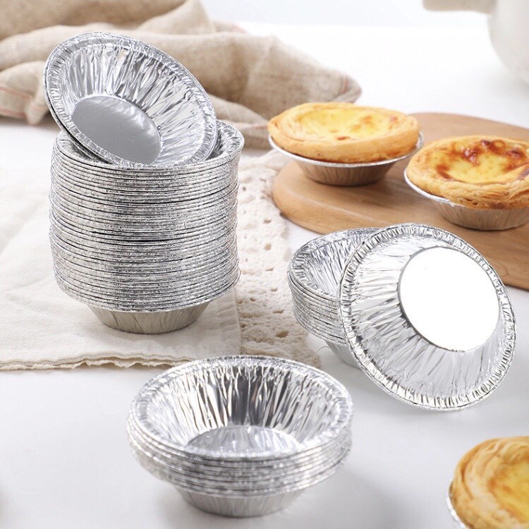 Set 50 bát giấy bạc đa năng, bát giấy nhôm làm bánh,đựng đồ nướng hàu
