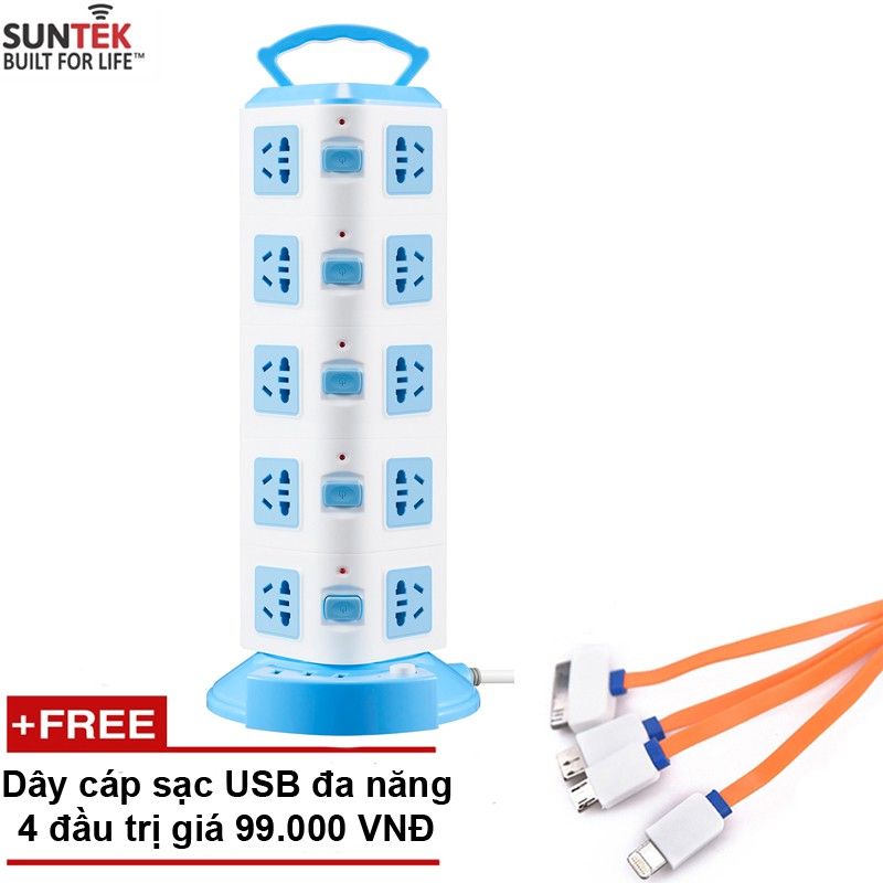 Ổ cắm điện SUNTEK đa năng 5 tầng 20 chân cắm điện, 3 cổng USB 5