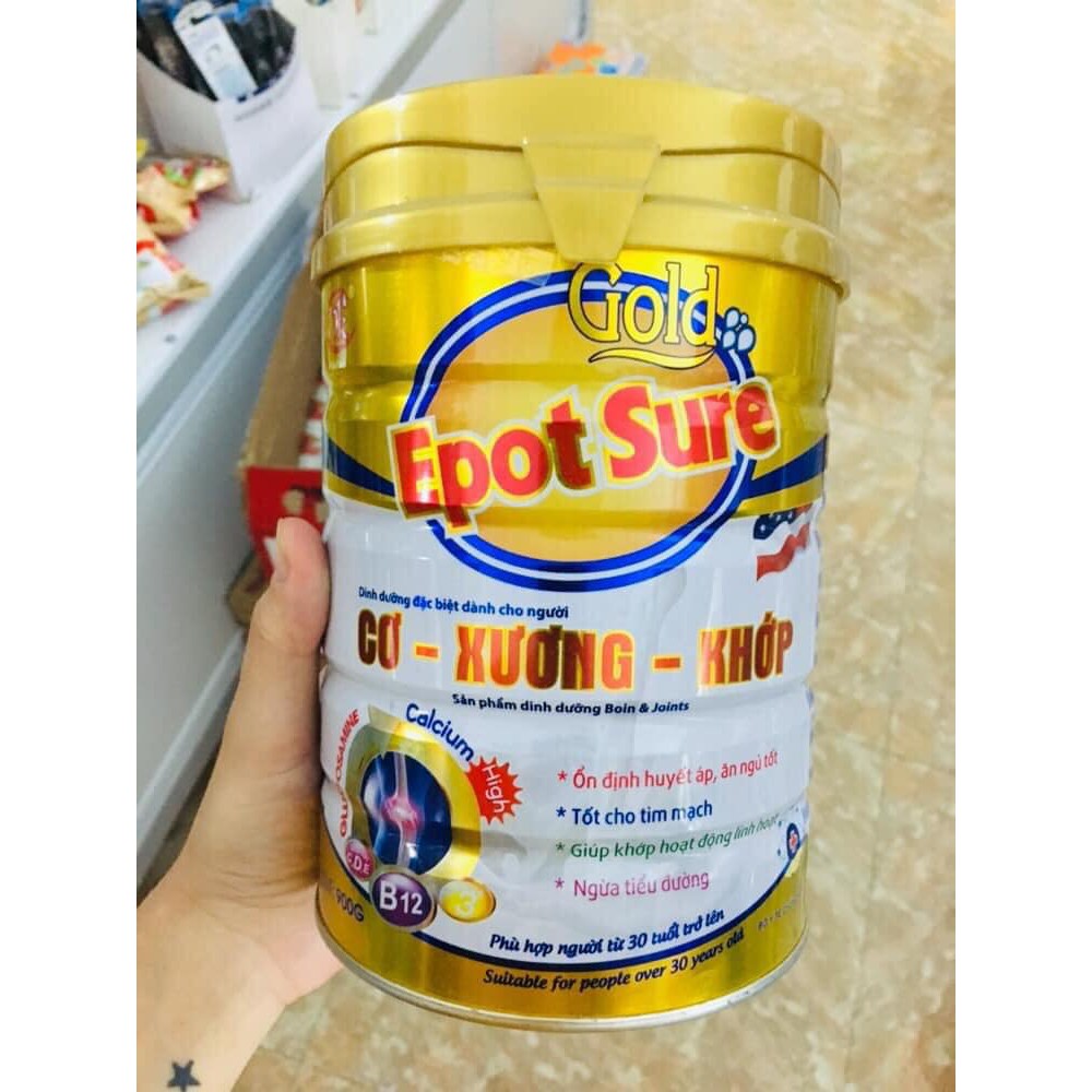 Sữa Epotsure 900g - Sữa Epot sure - Sữa canxi - Sữa tăng cân - Sữa biếng ăn - Xương khớp - tiểu đường