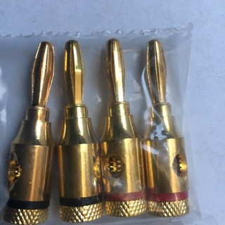 Rắc loa bắp chuối bằng đồng vàng đen bộ 4 cái - Rắc loa bắp chuối vàng đen, bảo hành đổi mới