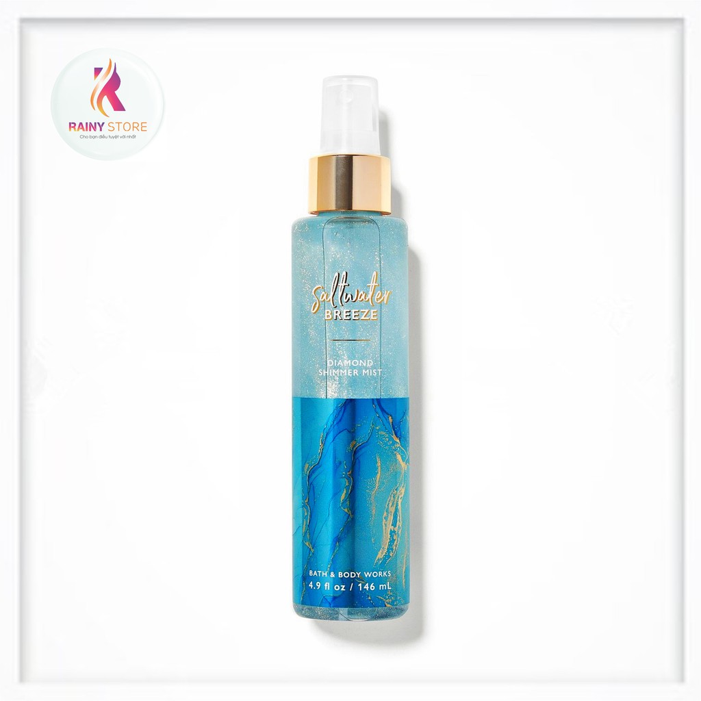 Xịt thơm toàn thân ánh nhũ Bath & Body Works Saltwater Breeze 146ml