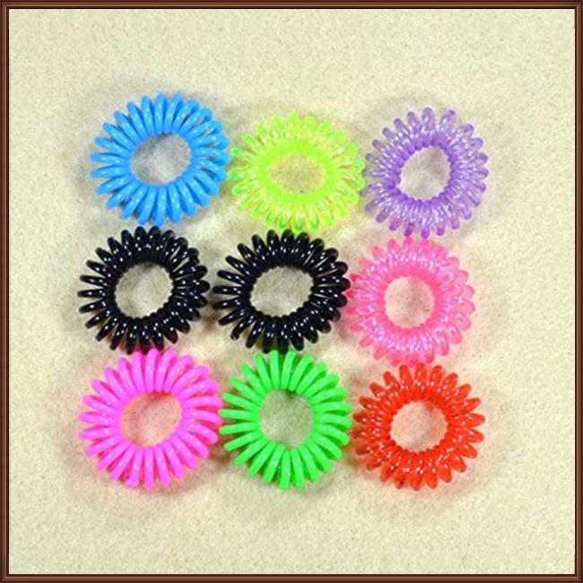 Set 100 Dây Cột Tóc Dạng Xoắn Ốc Màu Sắc Kẹo Ngọt Chống Thấm Nước