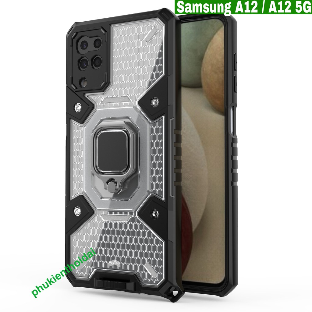 Ốp lưng Samsung A12 / M12 tổ Ong Iring không gian mới chống sốc giá đỡ xem phim thời trang cao cấp