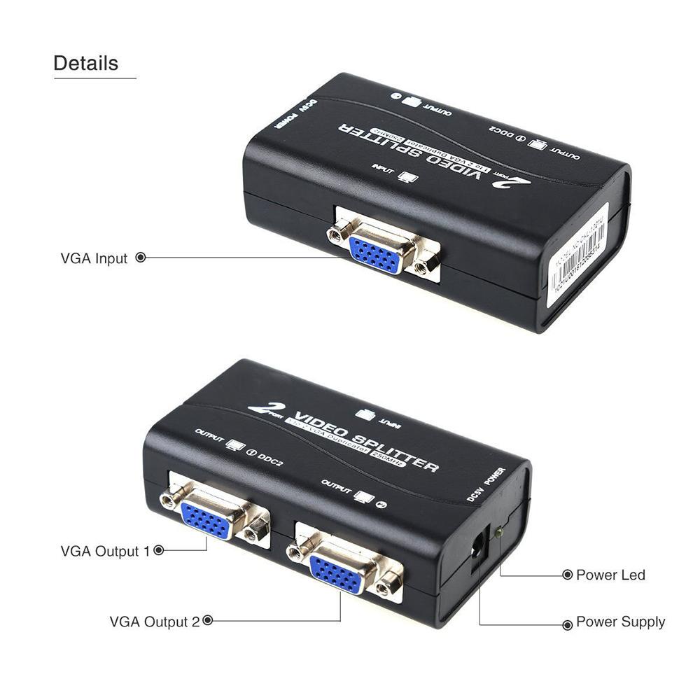 Bộ Chia VGA 1 PC Sang 2 Màn Hình USB Chất Lượng Cao
