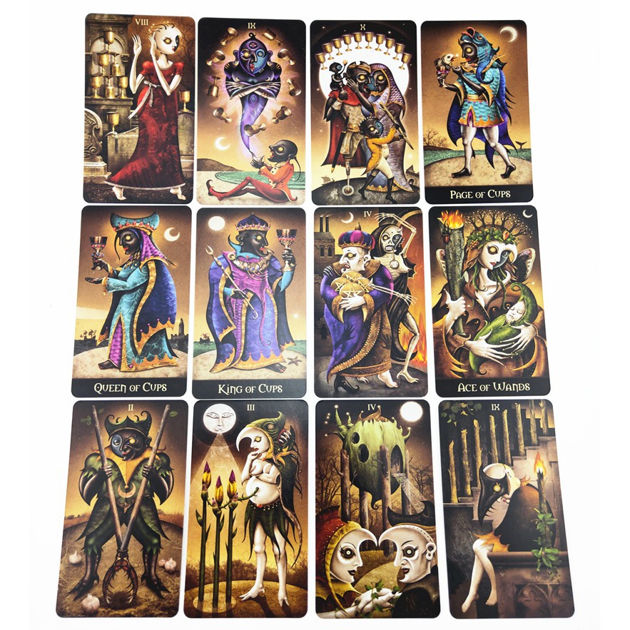 Combo Bài Deviant Moon Tarot O2 Borderless Edition và Túi Nhung Đựng Tarot