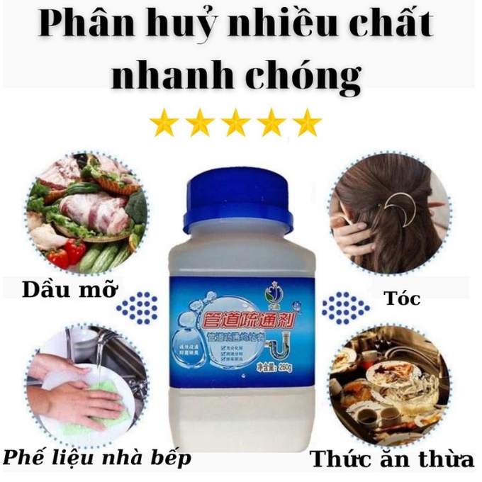 Bột Thông Tắc Cống Bồn Cầu Bồn Rửa Mặt Đường Ống