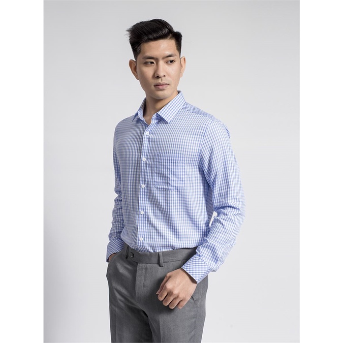 Áo sơ mi dài tay Aristino  sợi sồi from regular  có túi ngực ALS62308