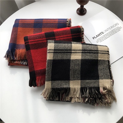 Khăn choàng cổ NZN hai mặt họa tiết kẻ sọc thời trang mùa đông cho nữ