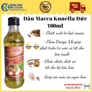 Dầu macca nguyên chất ép lạnh Kunella 100ml (Đức) date T12/2021 shop Rambo Kids