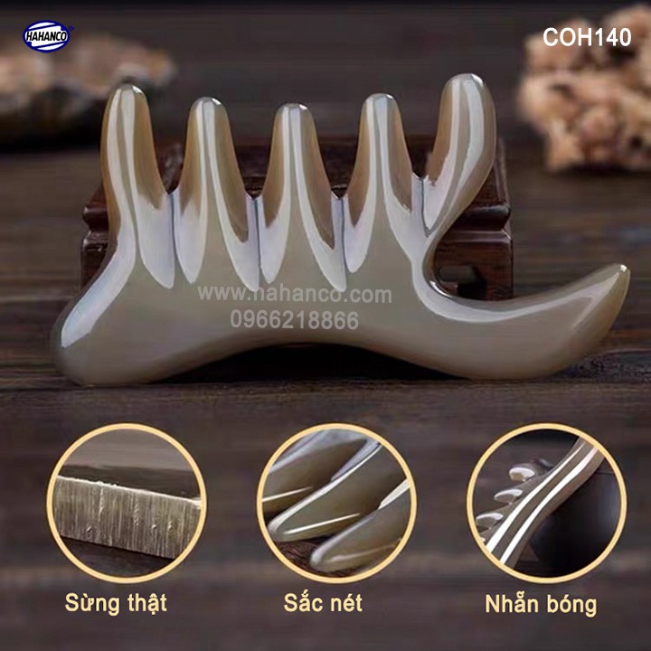 Lược sừng đa năng thần thánh (Size: M - 11cm) Mát xa làm đẹp /thư giãn /giúp lưu thông máu - COH140 - HAHANCO