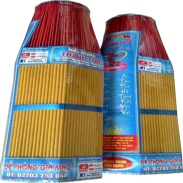 Nhang thơm Nhãn xanh đại THÀNH TÂM bó lục giác 721 cây 38cm