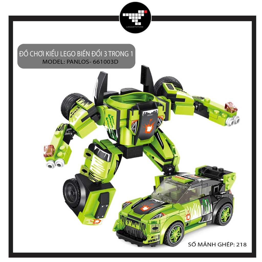 Đồ chơi lắp ráp ô tô, rô bốt kiểu Lego 3 trong 1 PANLOS BLOCK