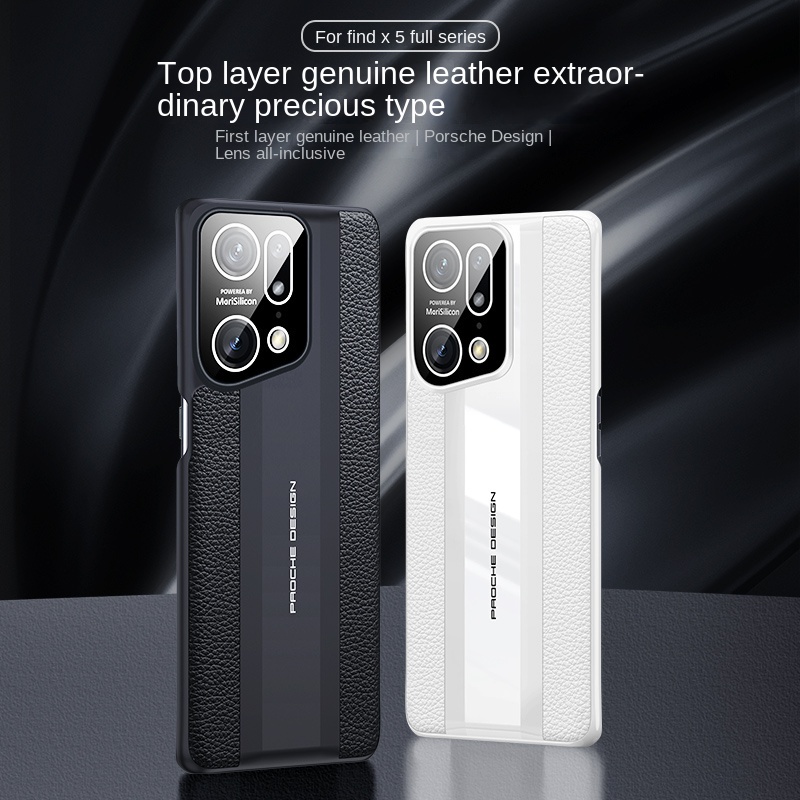 Ốp Điện Thoại Da Thật Chống Sốc Bảo Vệ Camera Cho OPPO Find X5 Pro FindX5 X5Pro