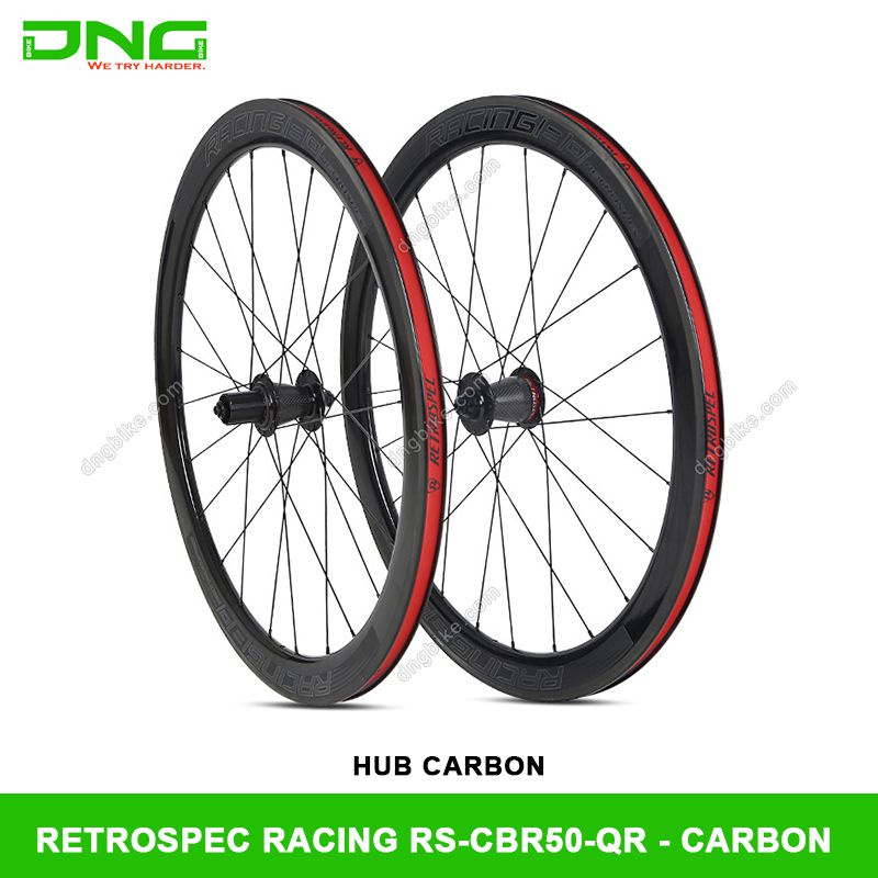 Vành bộ xe đạp đua Carbon Retrospec Racing RS-CBR50-QR Hub carbon 50mm