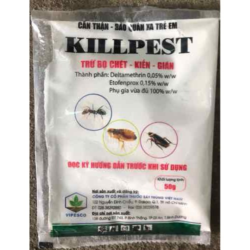 Bột trừ côn trùng Killpest 50g - trừ bọ chét, kiến, gián