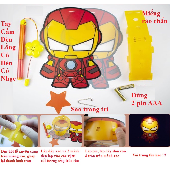 Đèn kiểu hoạt hình nhiều mẫu cho bé có đèn, có nhạc, Đèn lồng hai mảnh