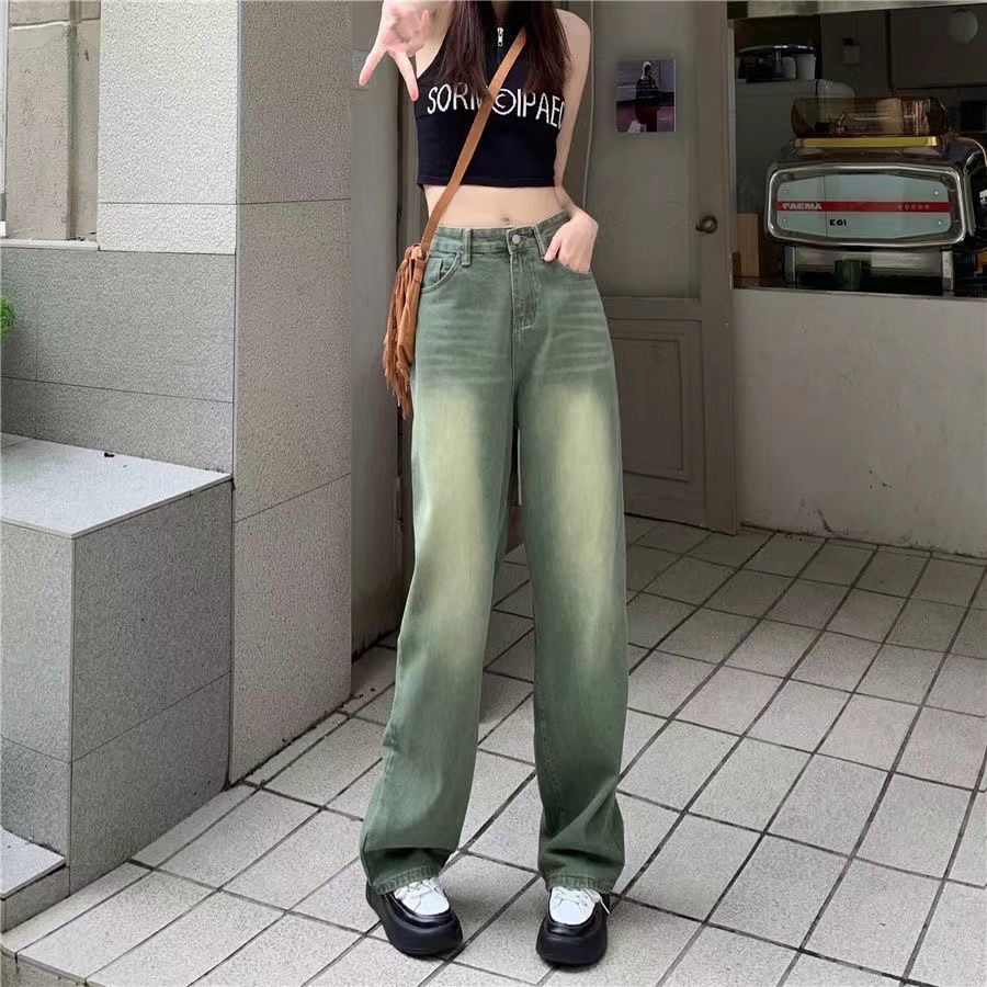 Quần Jeans Nữ Lưng Cao Ống Rộng Thời Trang Hàn Quốc