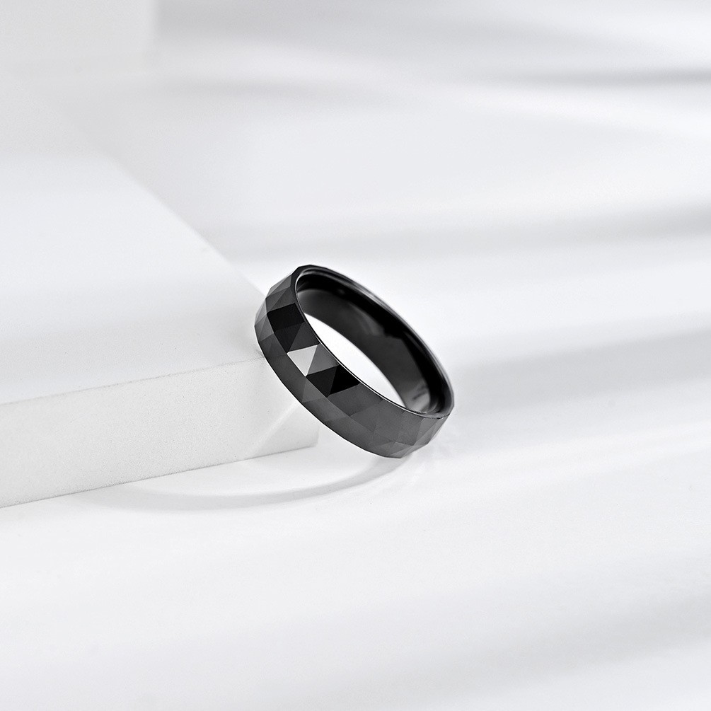 Nhẫn gốm đen phong cách thời trang đơn giản cho nam và nữ