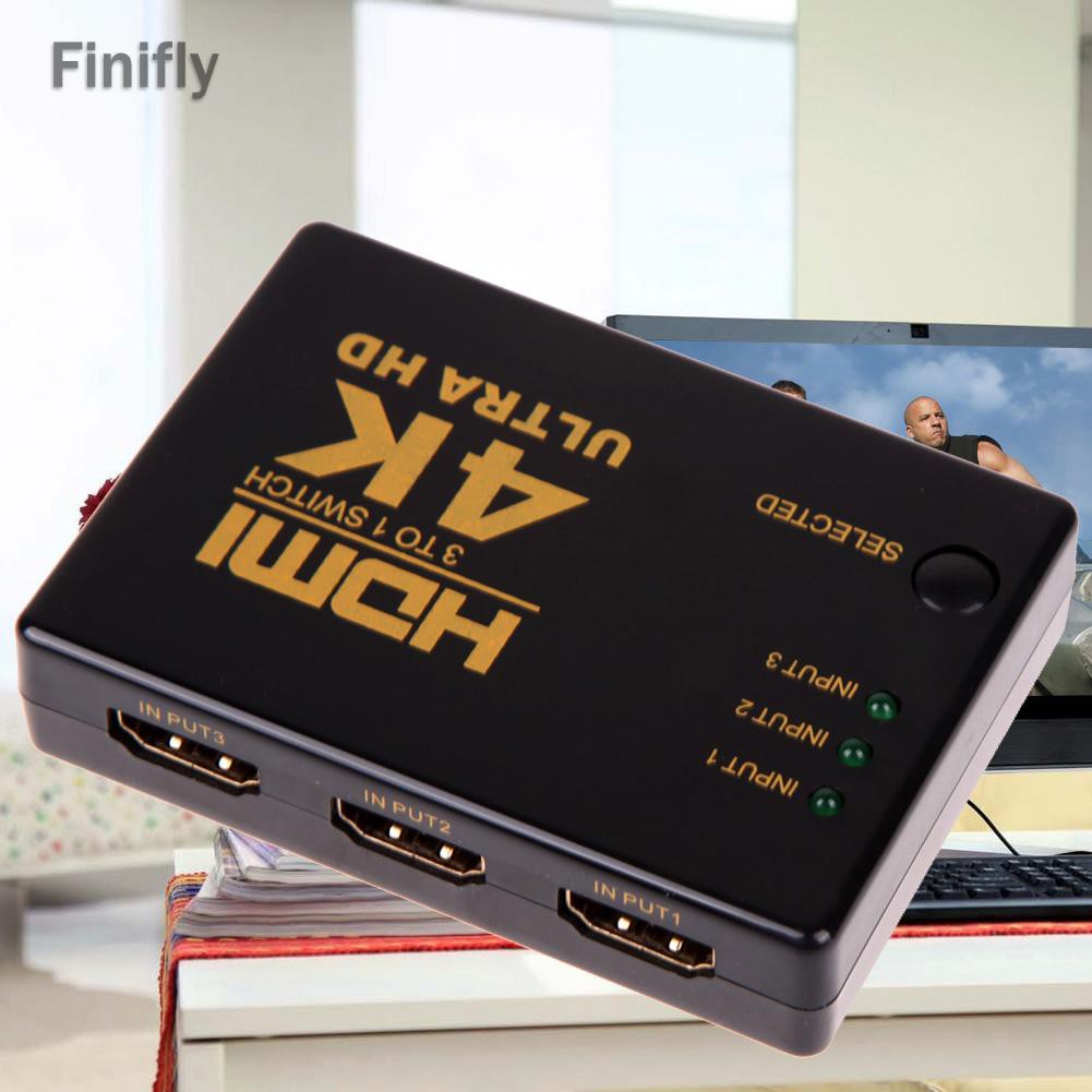 Bộ Chia Cổng Hdmi 3 Trong 1 Finifly 4kx2k Cho Hdtv / Pc