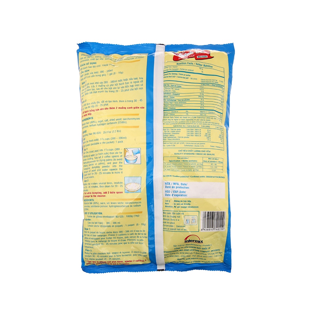 Bột bánh bao Mikko gói 1kg - Có men nở