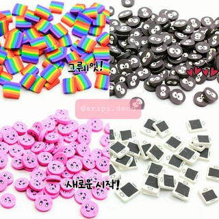 Miếng trang trí hoạt hình game, cầu vòng G38/ Cốm đất sét / Nguyên liệu slime resin trang trí