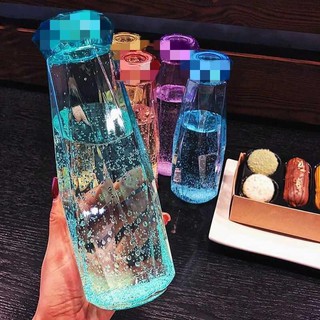 Bình nước kim cương Diamond 500ml độc đáo, mới lạ, nắp gioăng cao su chống tràn, chống đổ tuyệt đối